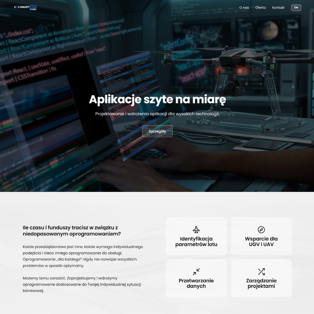 Realizacja Smart App Studio — widok desktopowy